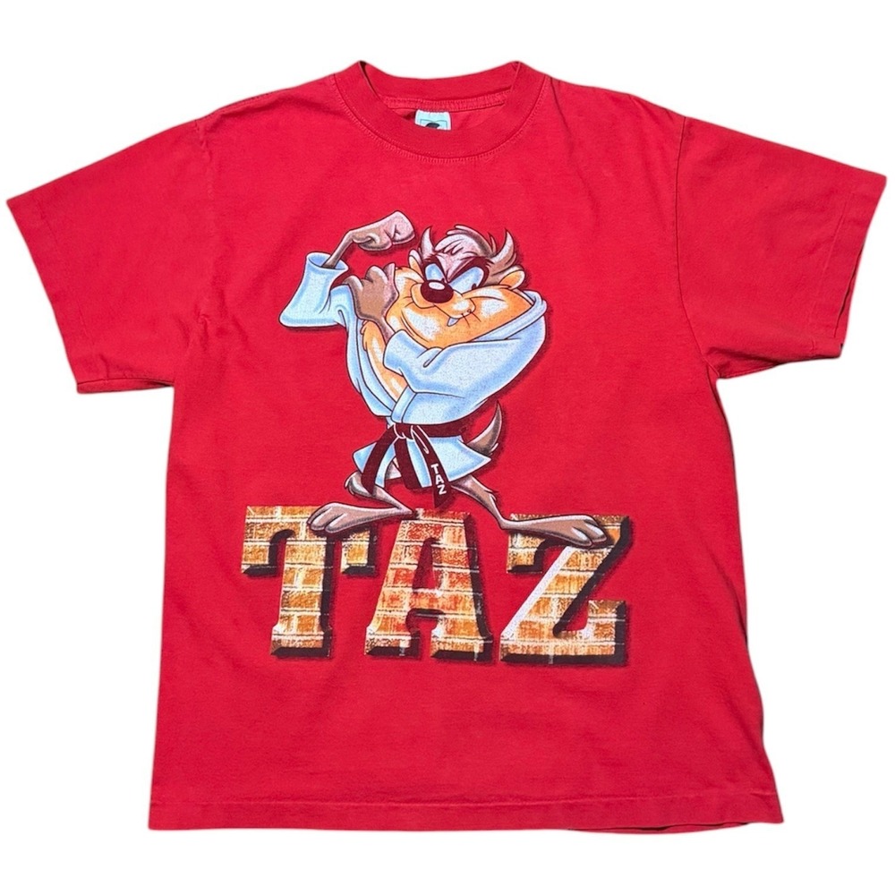 Vintage 90s Looney Tunes Taz Tazmanian Devil Karate Martial Arts Graphic T-Shirt